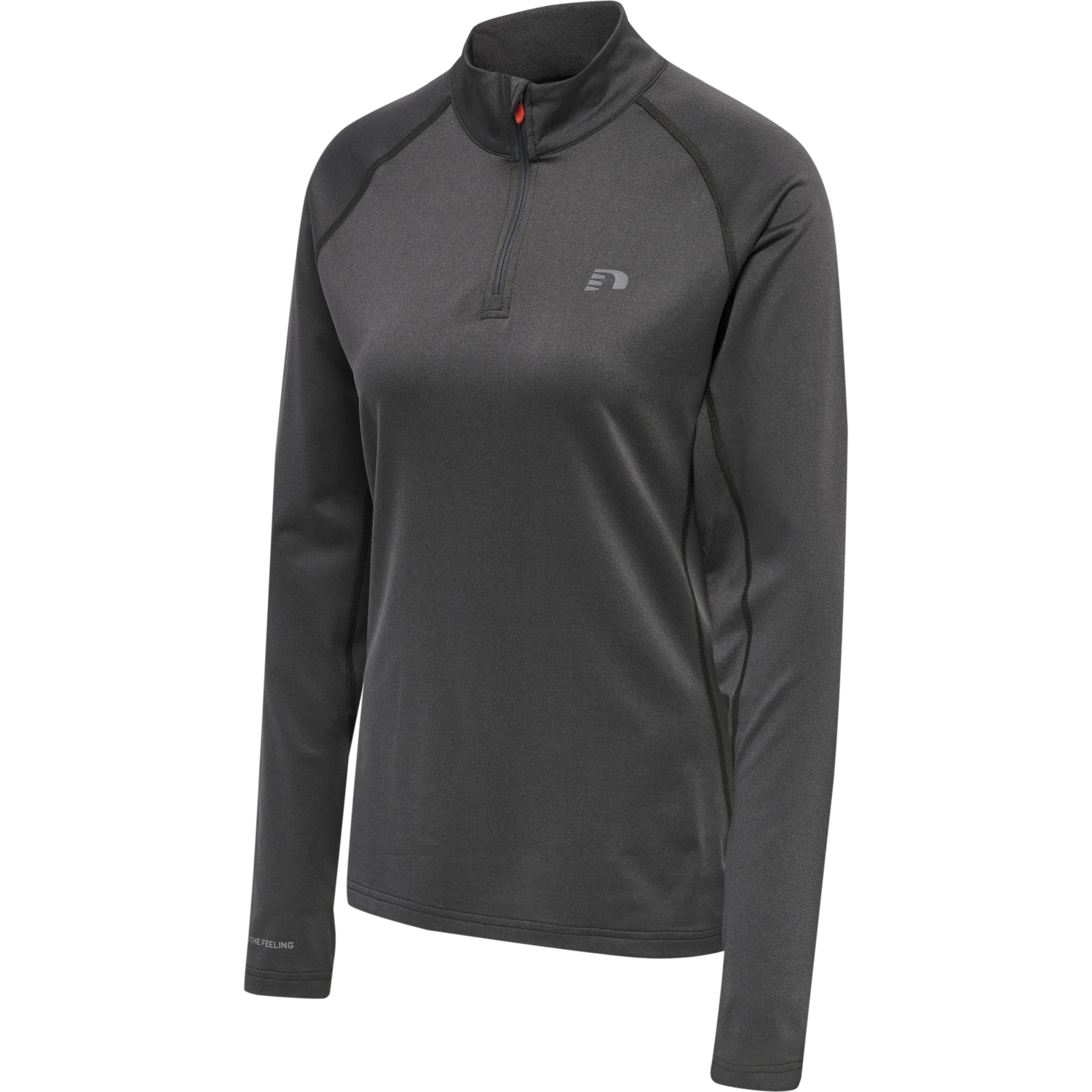 WOMEN 1/2 ZIP L/S, FORGED IRON MELANGE, packshot